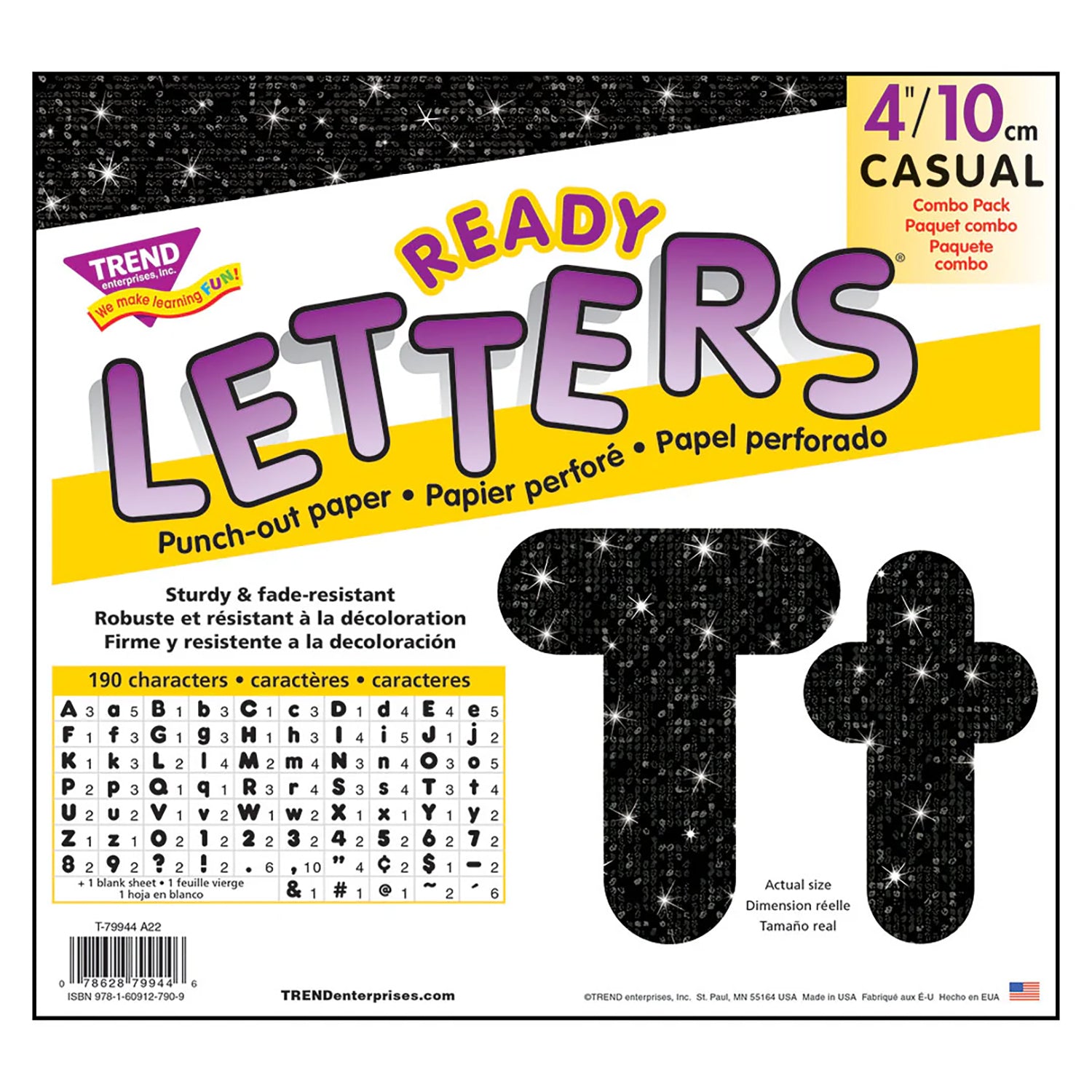 Black Sparkle 4" Casual Combo Ready Letters®