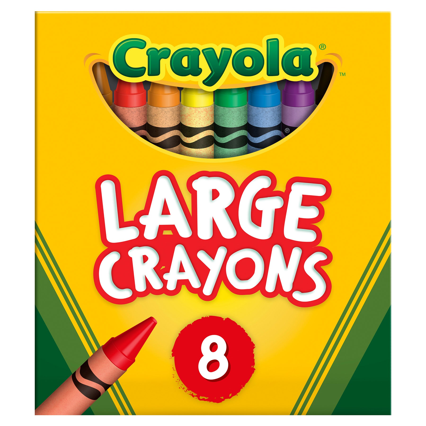 Large Crayons, Tuck Box, 8 Count
