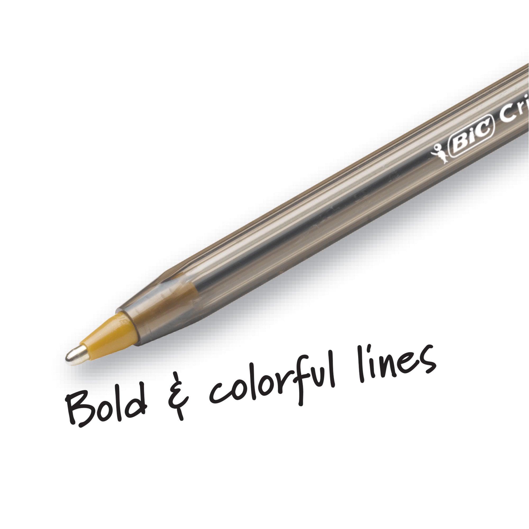 Cristal® Xtra Bold Fashion Ballpoint Pen, Medium Point (1.6mm), Assorted Colors, 24-Count