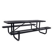 8' Rectangular Metal Picnic Table, 96" L x 62" W, Expanded Metal, (RED)