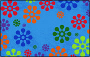Flower Power Value Rug - 6ft x 9ft - Rectangle - Multicolored Blue