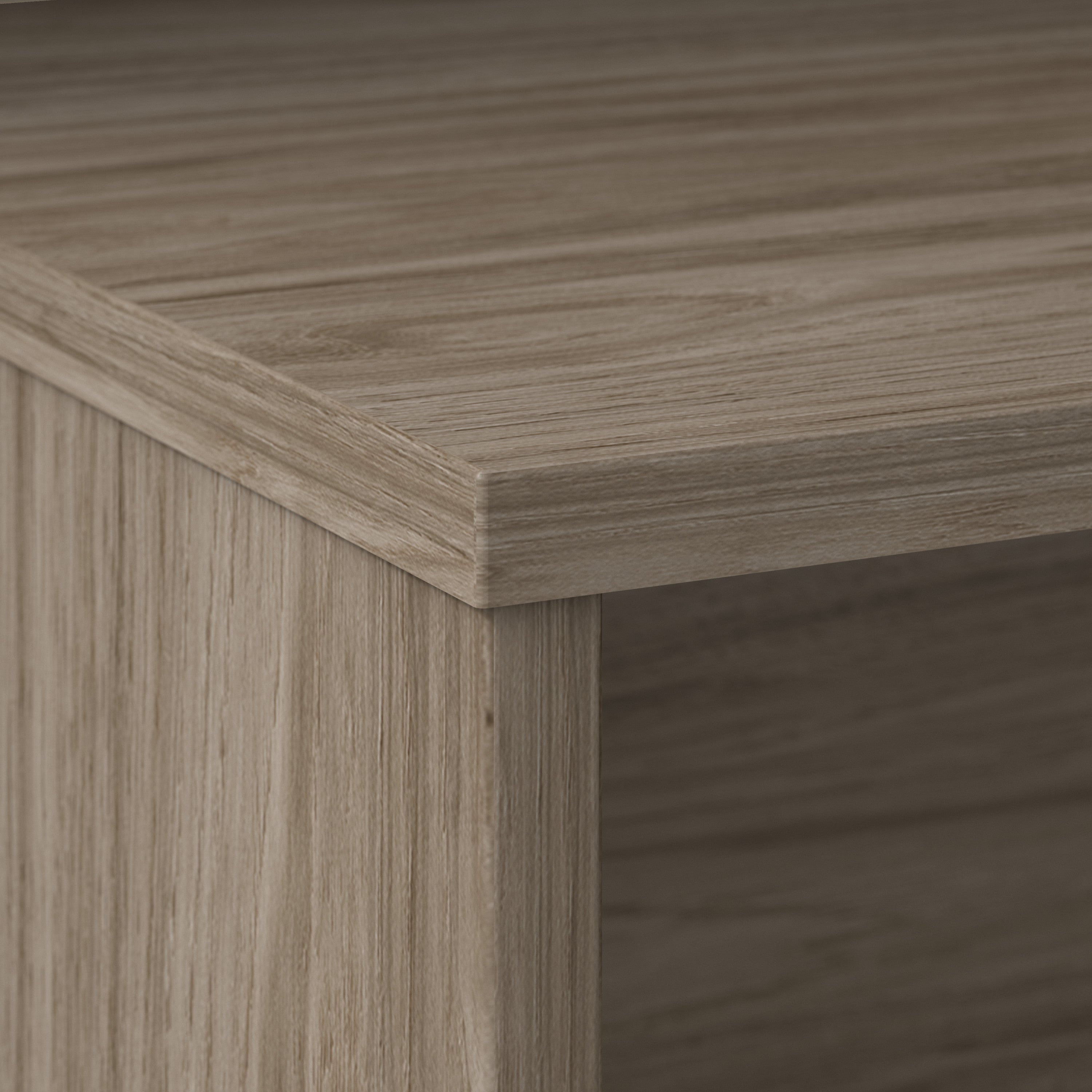 Bush Business Furniture Studio C 72W x 24D L Shaped Desk with 42W Return in Modern Hickory - 71.02" Width x 65" Depth x 29.84" Height