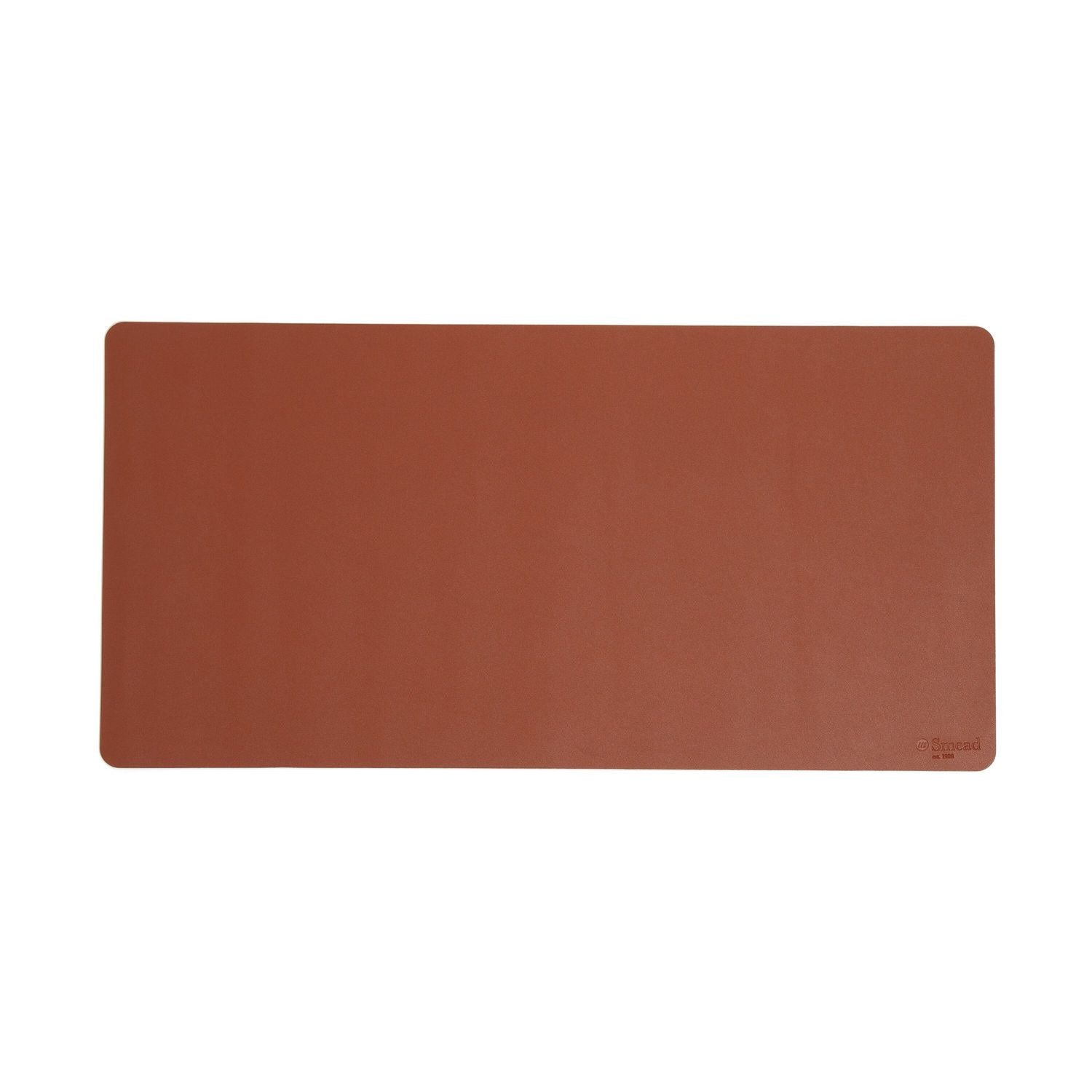 Smead Waterproof Desk Pad, Rectangular, 15.7" x 31.5", Faux Suede Backing, Vegan Leather, Saddle, 1 Each