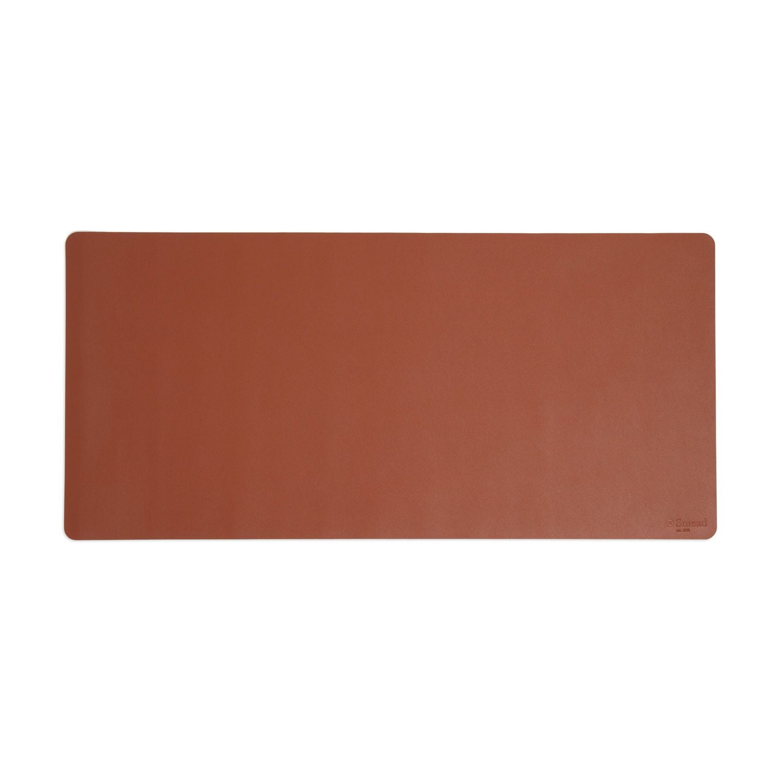 Smead Waterproof Desk Pad, Rectangular, 17" x 36", Vegan Leather, Faux Suede Backing, Saddle, 1 Each