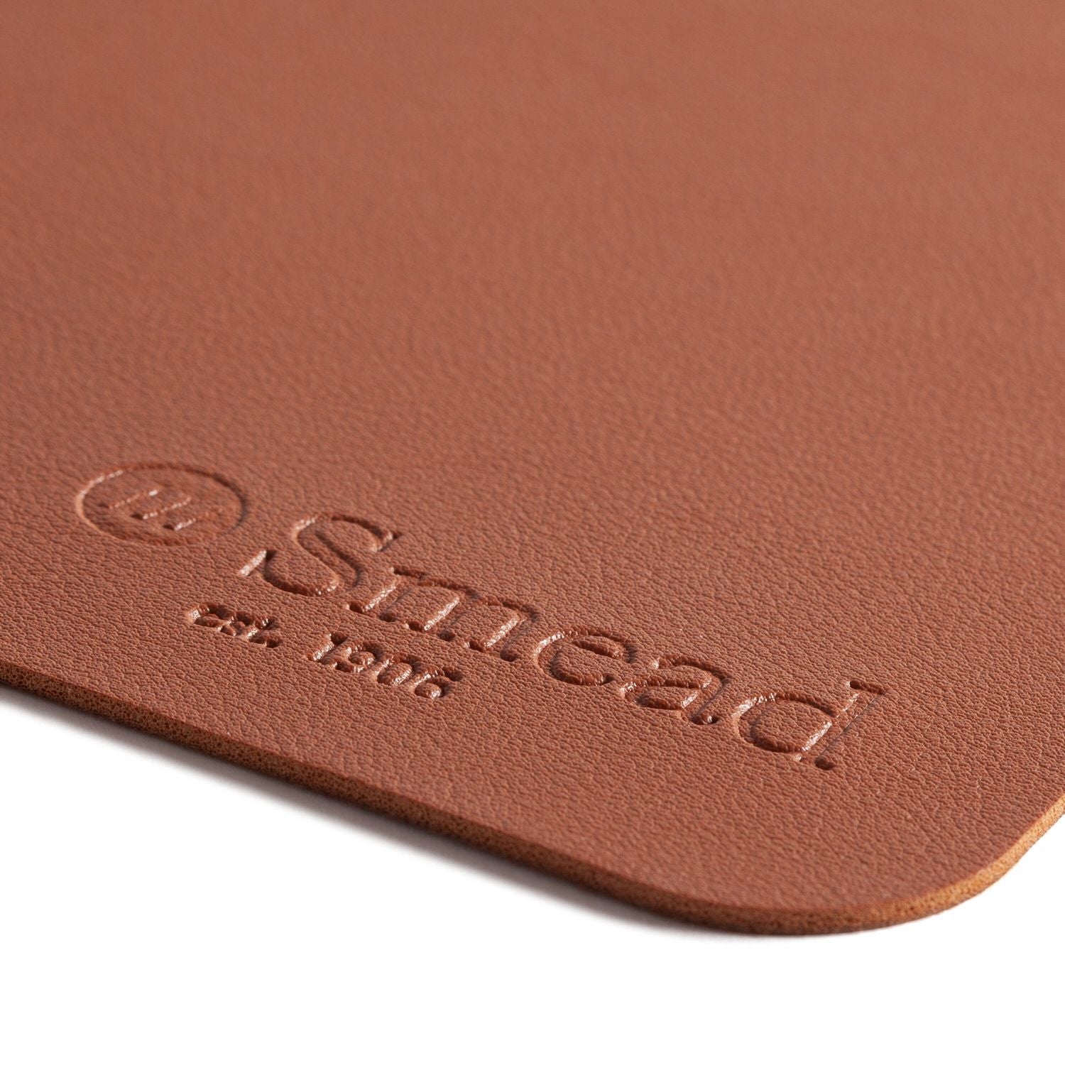 Smead Waterproof Desk Pad, Rectangular, 17" x 36", Vegan Leather, Faux Suede Backing, Saddle, 1 Each