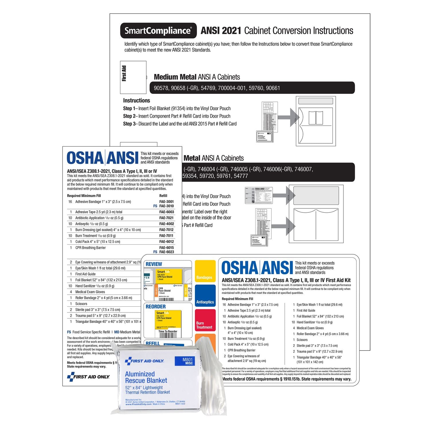 First Aid Only SmartCompliance 2021 Conversion Kit, Clear, 1 Each