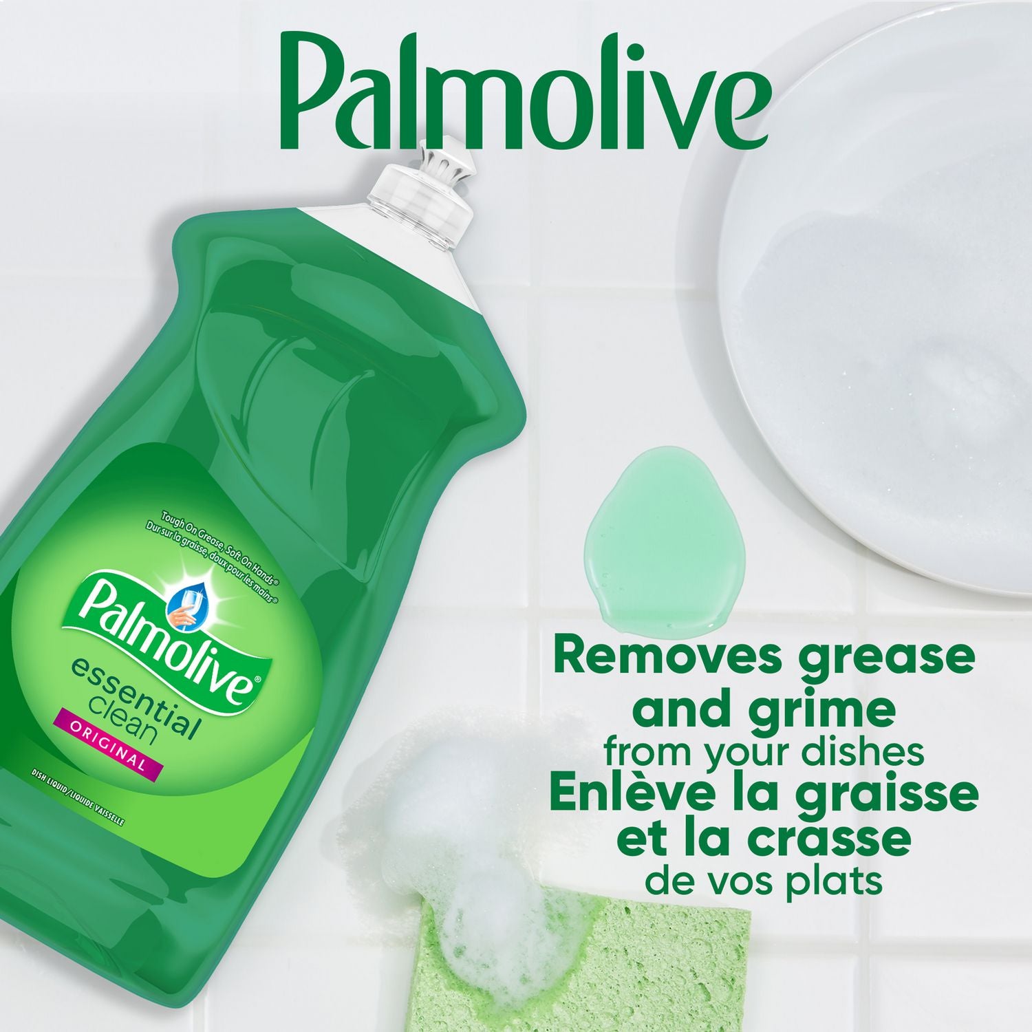For Dish - Liquid - 28 fl oz (0.9 quart) - Original Scent - Recommended For: Grease Remover, Food Remover, Grime Remover - Phosphate-free, Paraben-free - Green - 9 / Carton