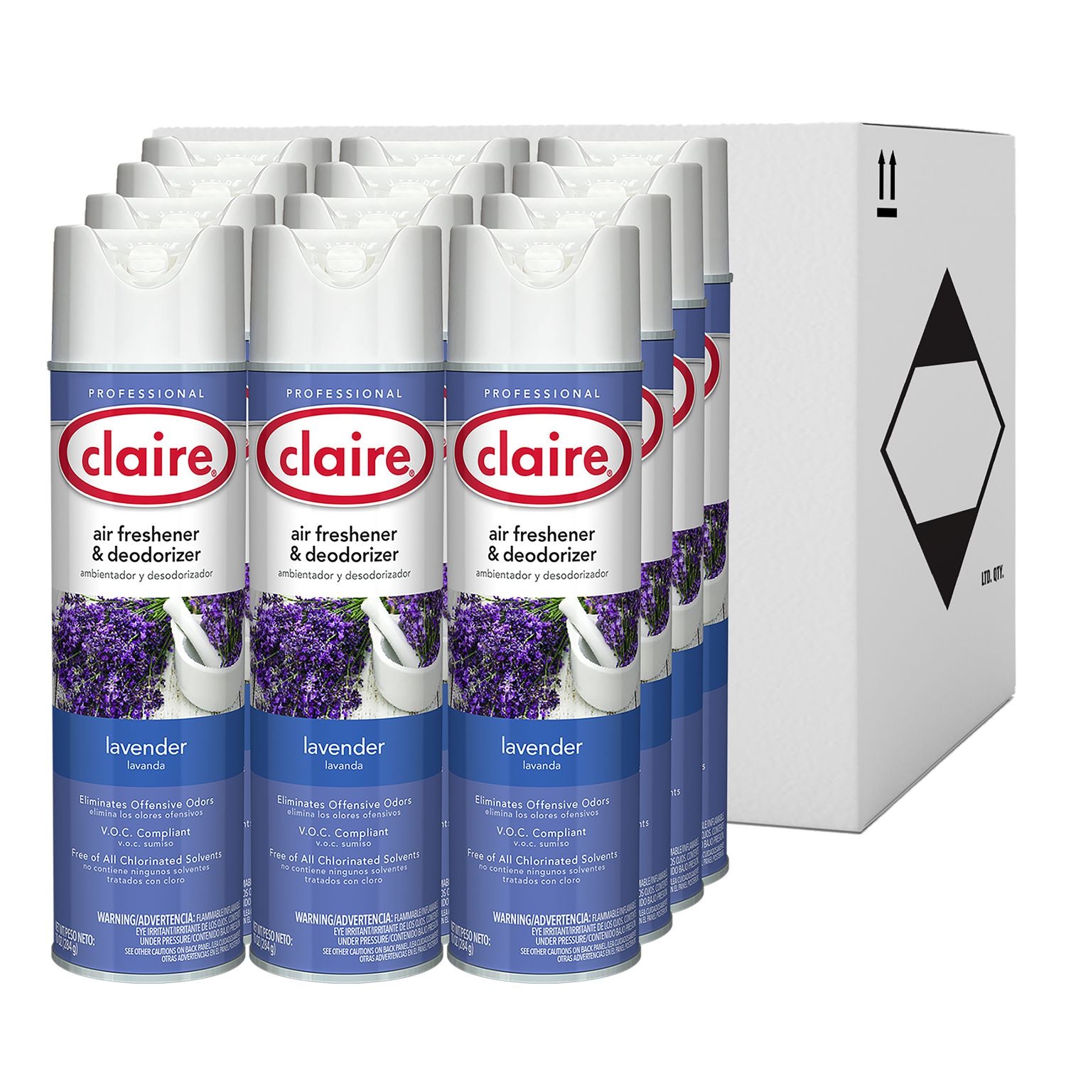 Aerosol Air Freshener and Deodorizer, Lavender, 10 oz Aerosol Spray, 12 Cans