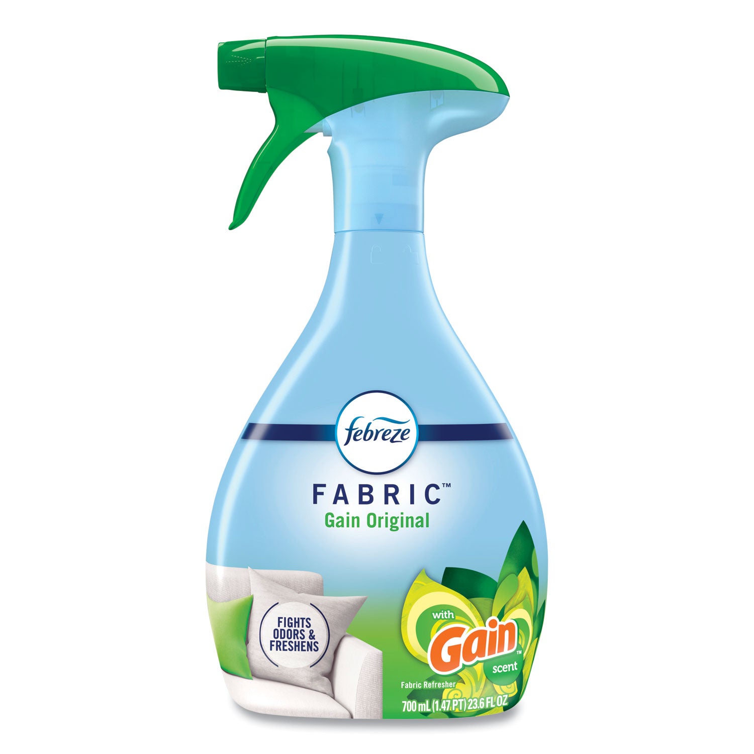 FABRIC Refresher/Odor Eliminator, Gain Original, 23.6 oz Spray Bottle, 4/Carton
