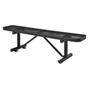 Expanded Steel Flat Bench, 72" x 14.5" x 18", Black Seat, Black Base