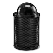 Outdoor Diamond Industrial Steel Trash Can, 36 gal, Black