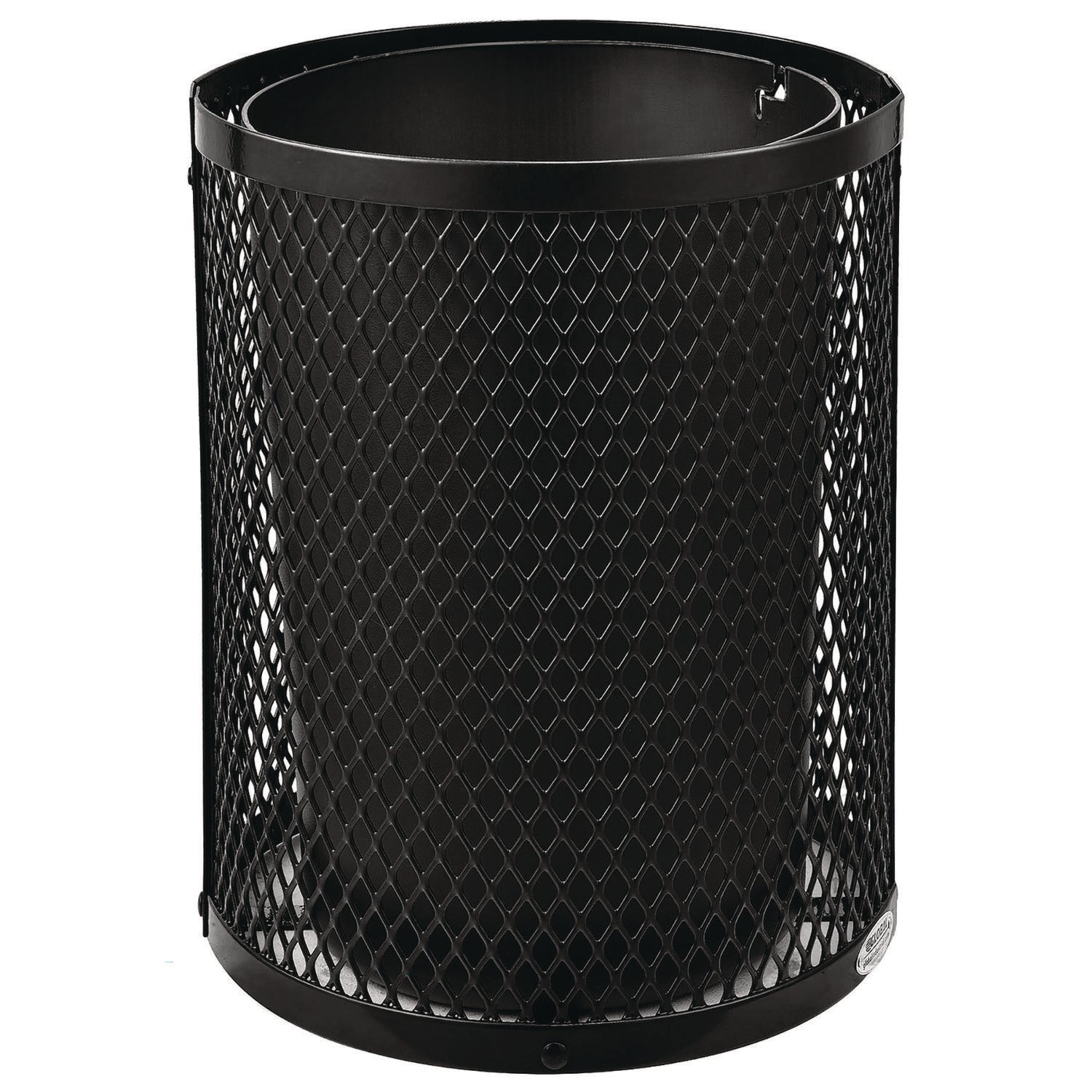 Outdoor Diamond Industrial Steel Trash Can, 36 gal, Black