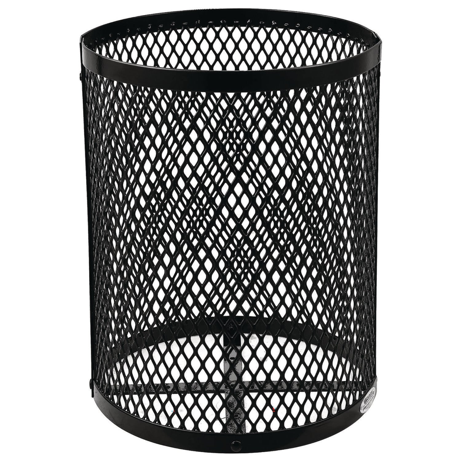 Outdoor Diamond Industrial Steel Trash Can, 36 gal, Black