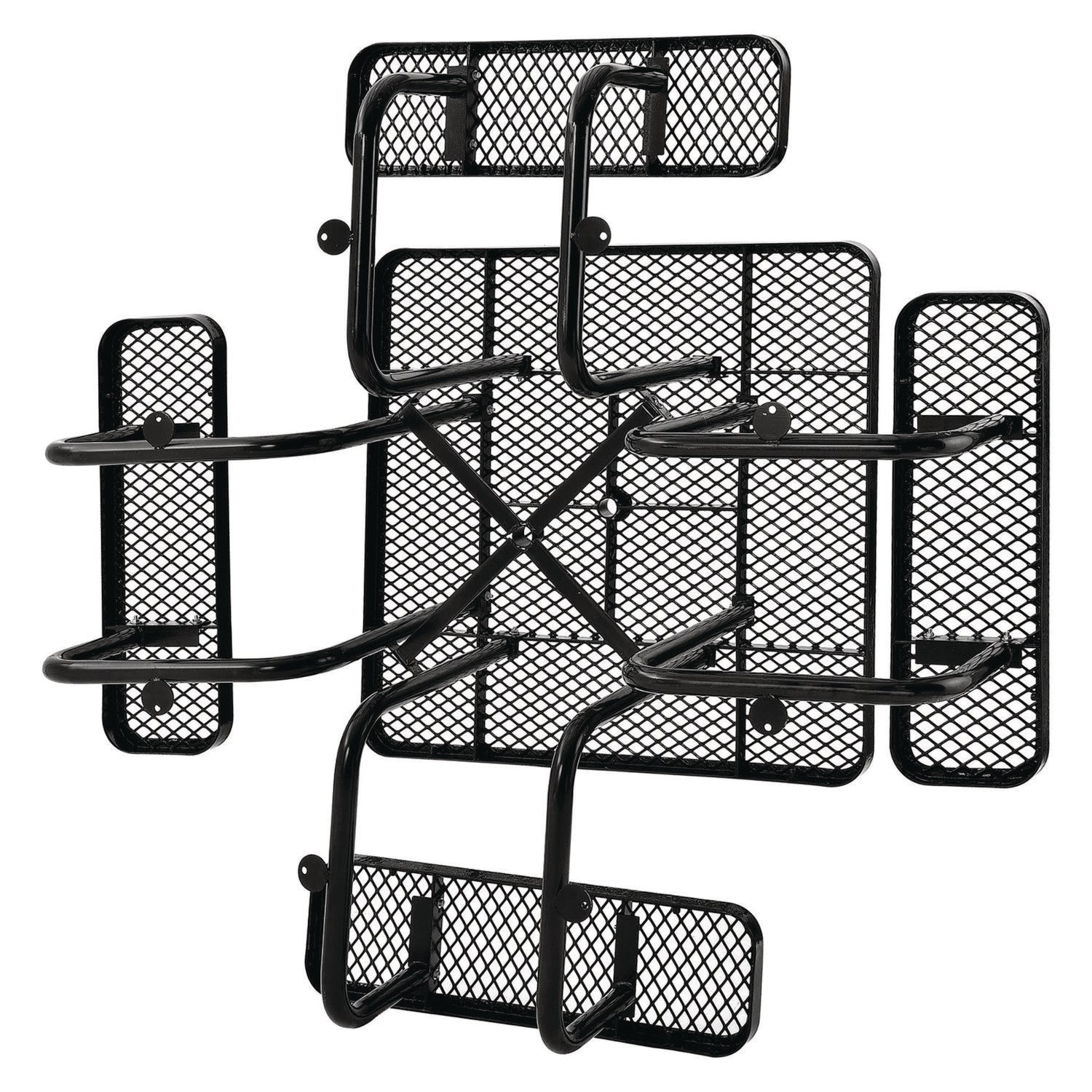 Expanded Steel Picnic Table, Square, 81 x 81 x 29.5, Black Top, Black Base/Legs