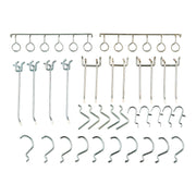 Pegboard Hooks, 30-Piece Assorted Hooks, Steel