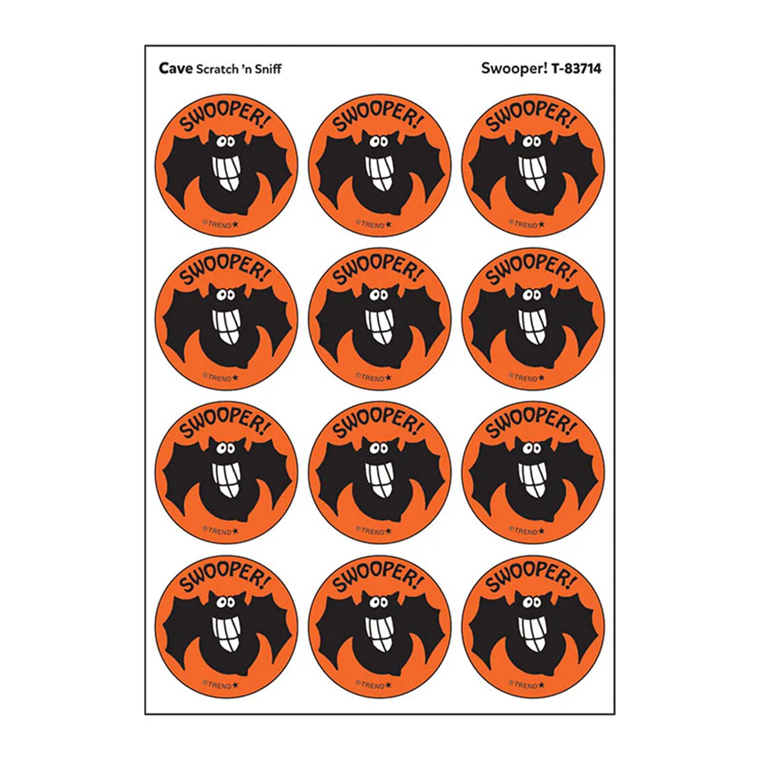 Swooper!/ Cave Scent Stickers, 24 Per Pack, 6 Packs