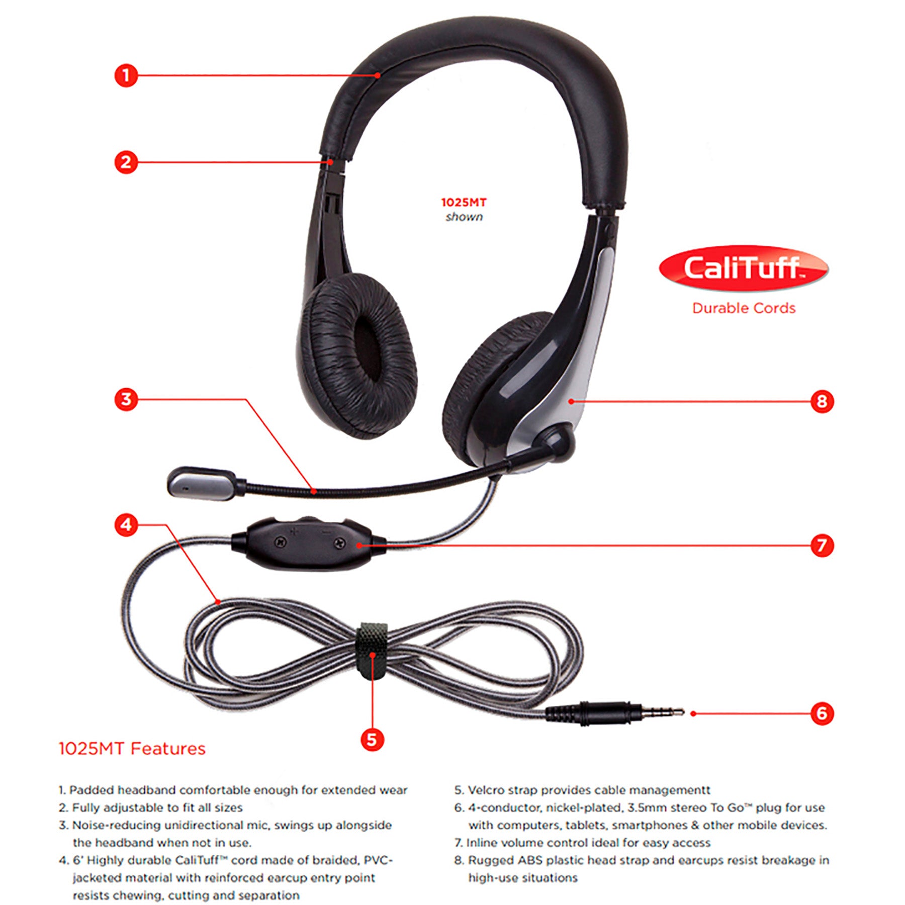 NeoTech™ Headset with 3.5mm 4-Conductor Plug (TRRS)