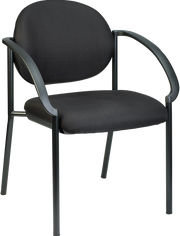 Dakota Chair With Curved Arms - Black Fabric
