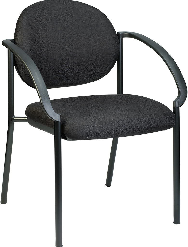 Dakota Chair With Curved Arms - Black Fabric