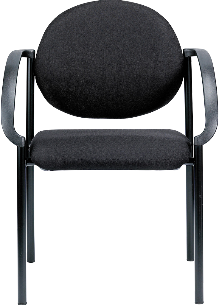 Dakota Chair With Curved Arms - Black Fabric