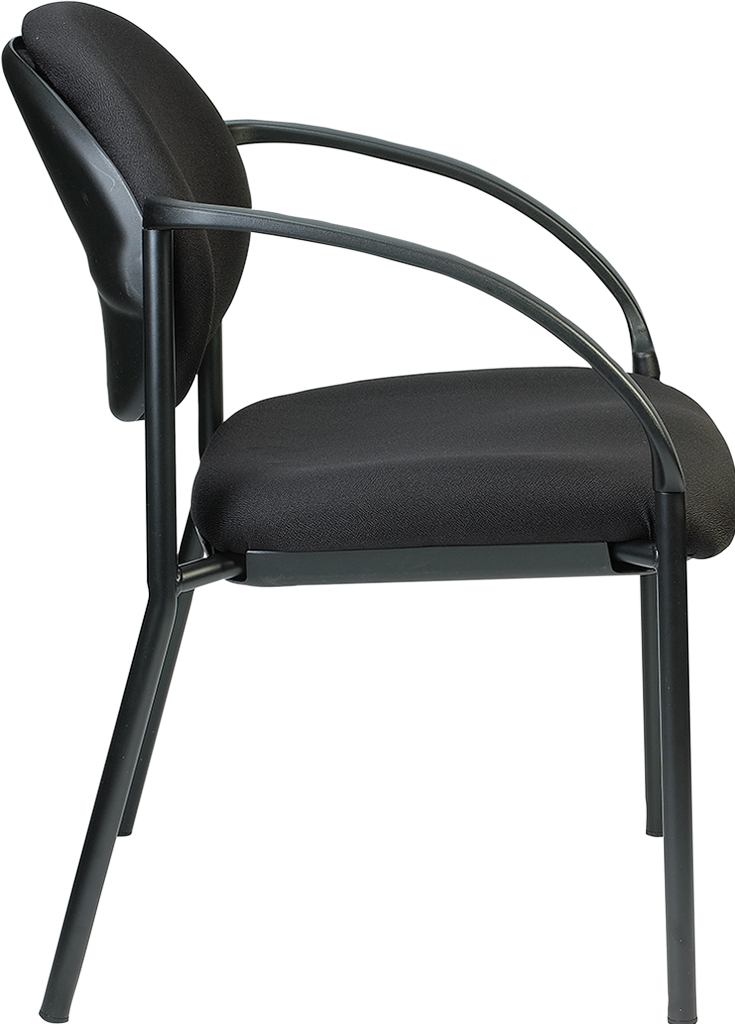 Dakota Chair With Curved Arms - Black Fabric
