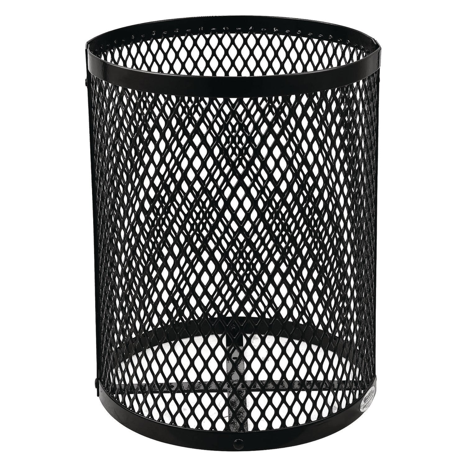 Outdoor Diamond Steel Trash Can, 36 gal, Black