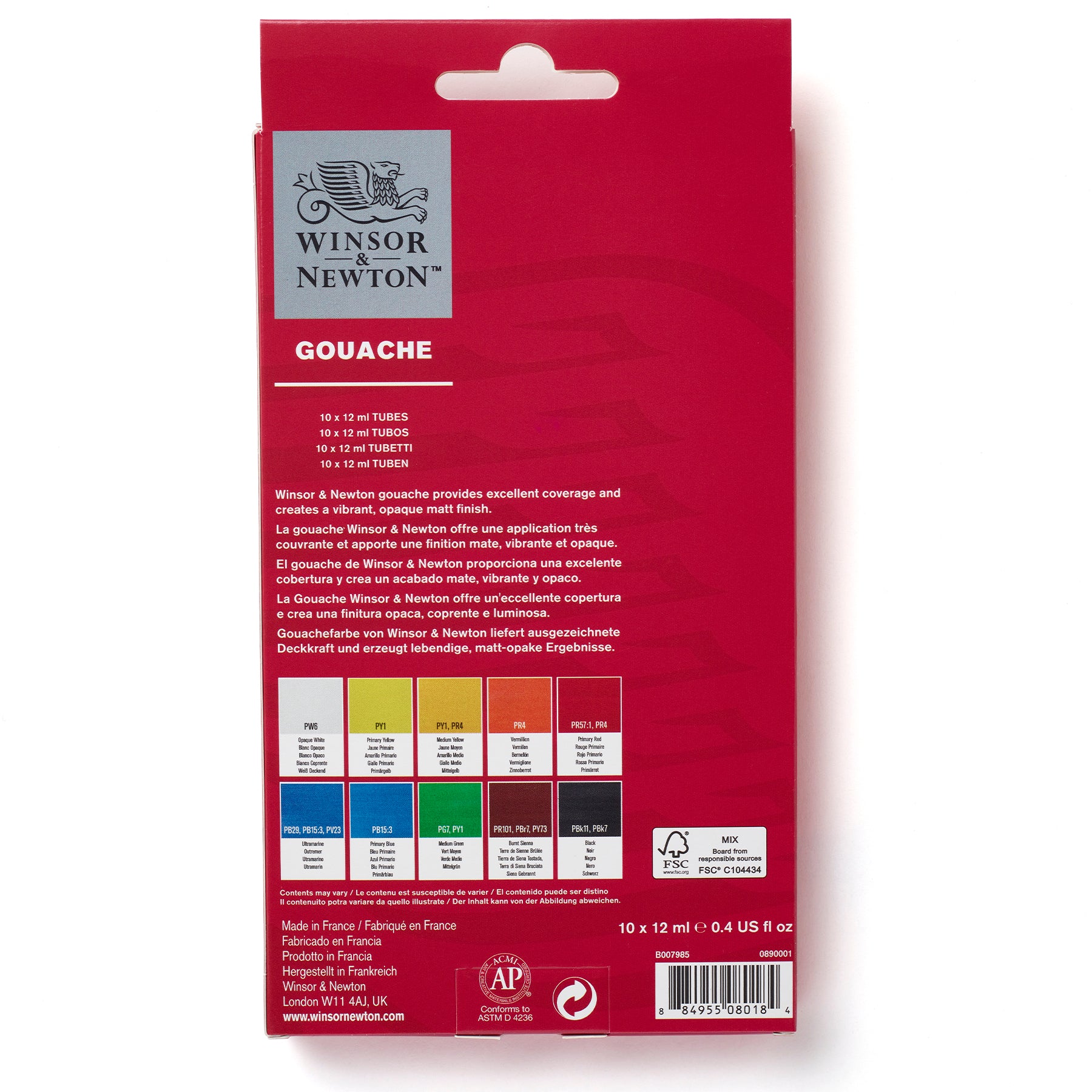 Gouache Colour - 10 x 12ml Set