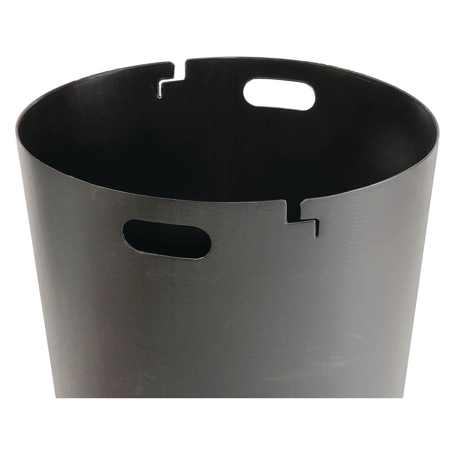 Outdoor Slatted Steel Trash Can, 36 gal, Black