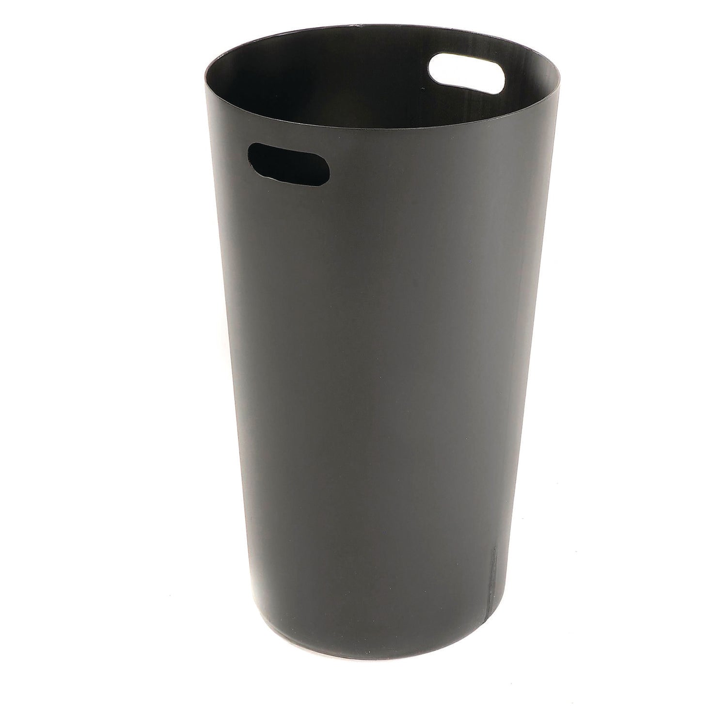 Outdoor Slatted Steel Trash Can, 24 gal, Black