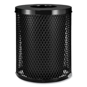 Outdoor Diamond Steel Trash Can, 36 gal, Black