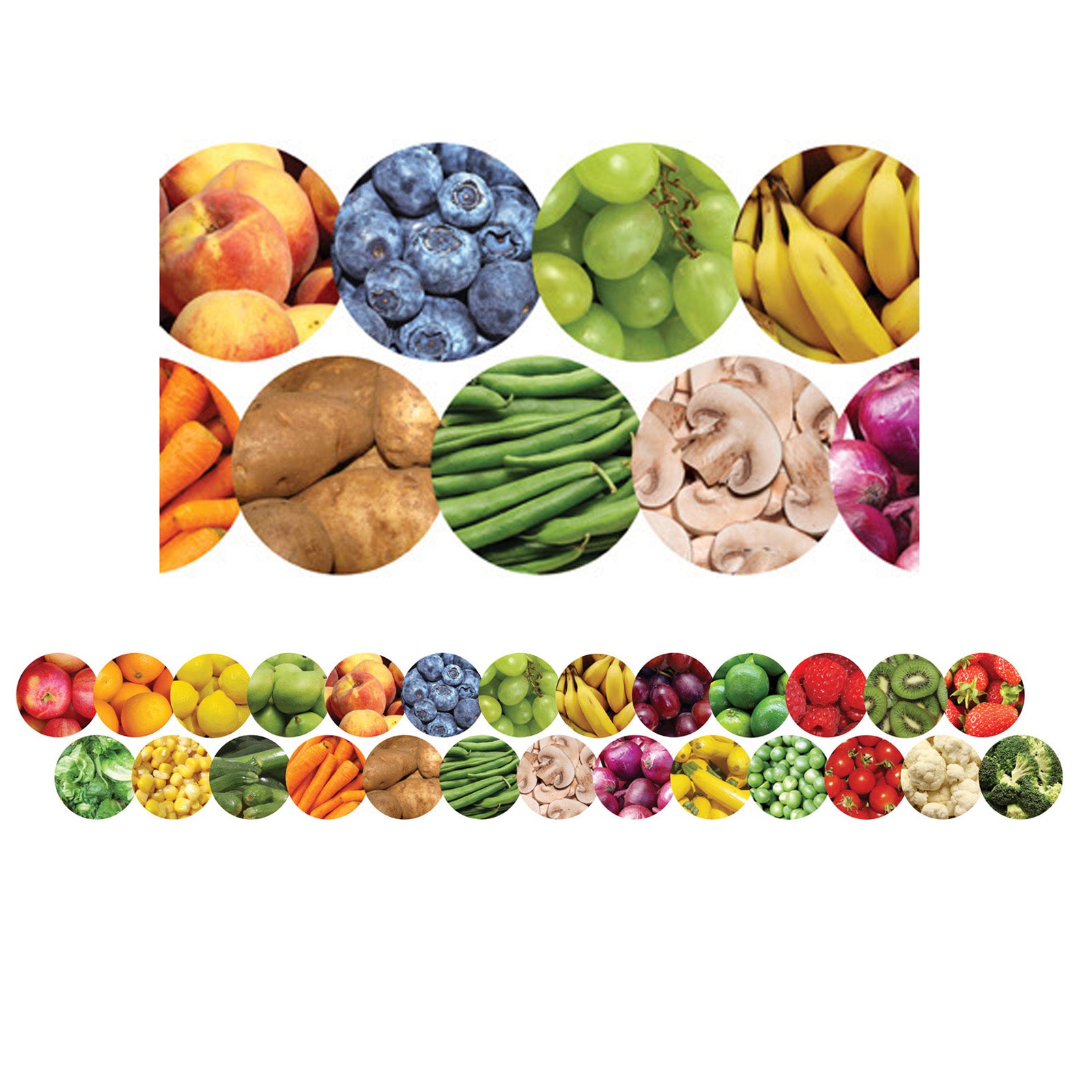 Border - 6 Strips Ea., 12 total 3"x36" - Fruits and Veggies Die-Cut