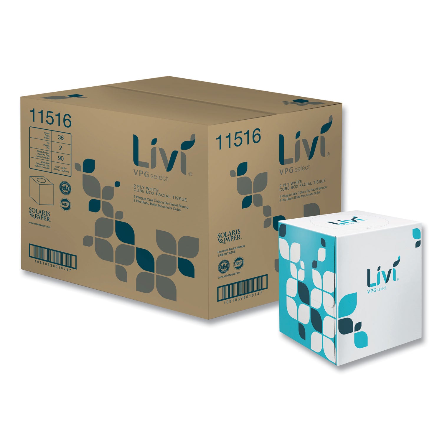 2 Ply - White - Virgin FiberBox - 90/Box - 36 / Carton