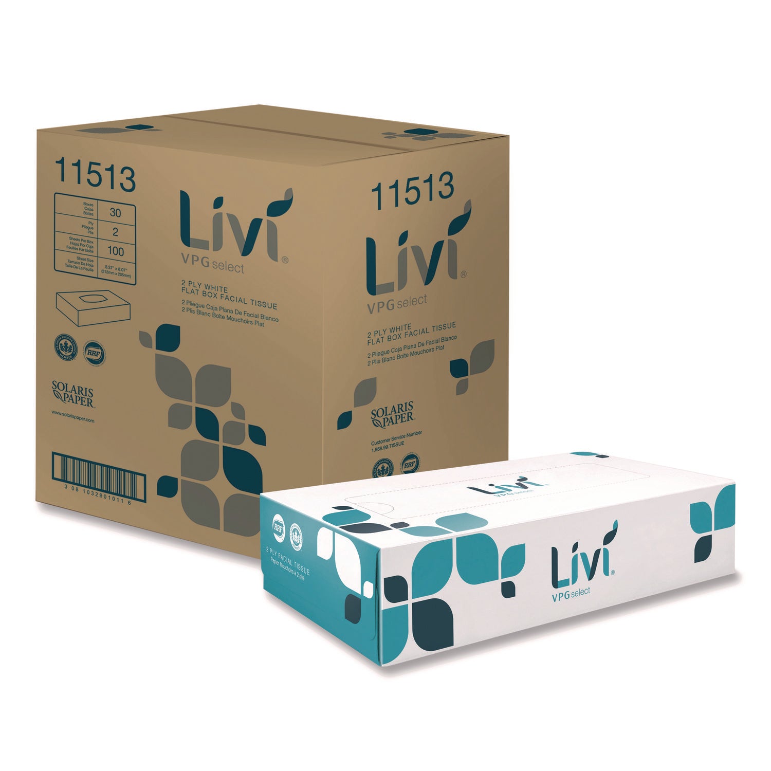 2 Ply - White - Virgin FiberBox - 90/Box - 36 / Carton