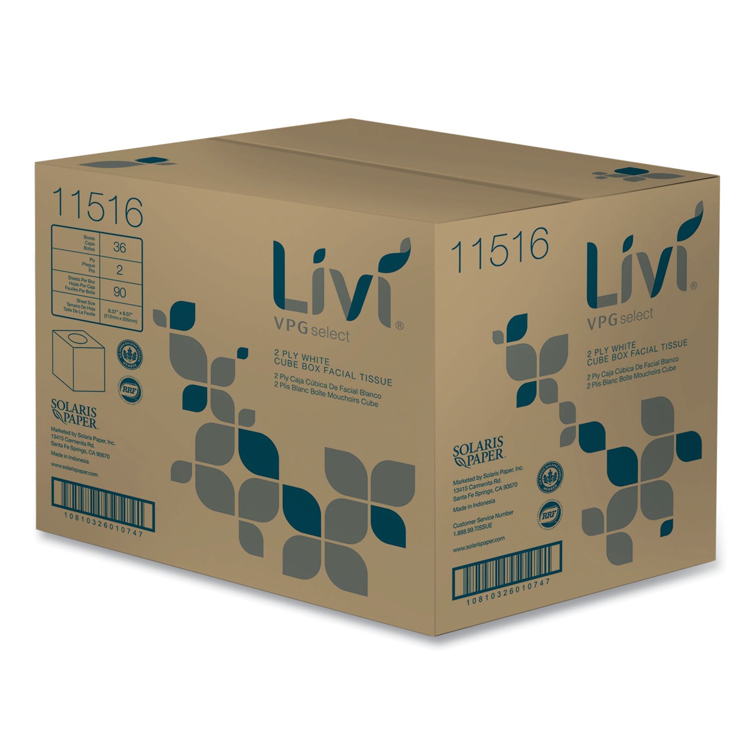 2 Ply - White - Virgin FiberBox - 90/Box - 36 / Carton