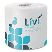 Livi VPG Select Bath Tissue - 2 Ply - 4.48" Width x 3.98" Length - 420 Sheets/Roll - Embossed - Bright White - Virgin Fiber - 60 / Carton
