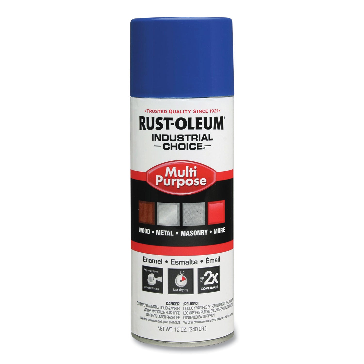 Industrial Choice Enamel Spray Paint, Aerosol, Gloss, OSHA Safety Blue, 12 oz, 1 Each