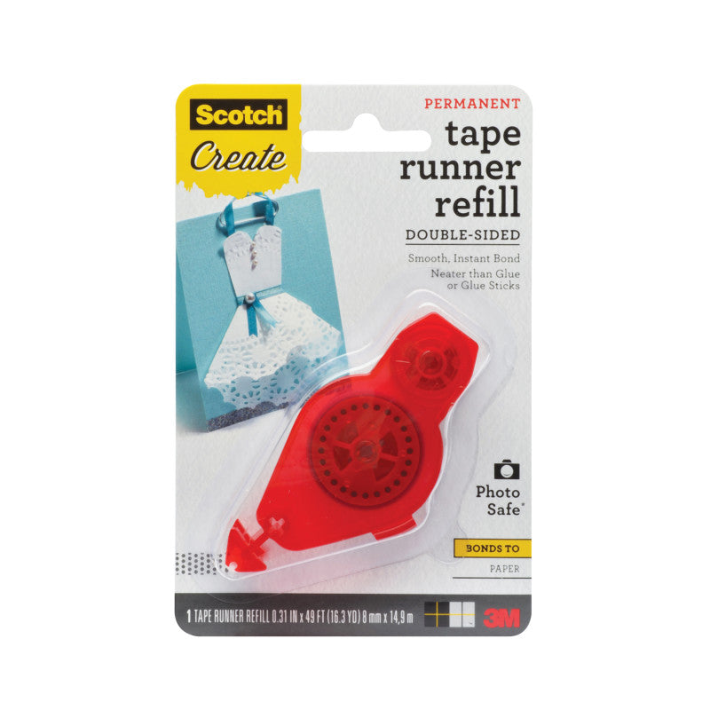 Adhesive Dot Roller Refill, 1/3 in x 49 ft
