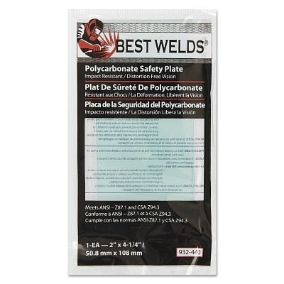 Safety Plate, 2 Inch x 4-1/4 Inch Window, Clear, 2 Inch W