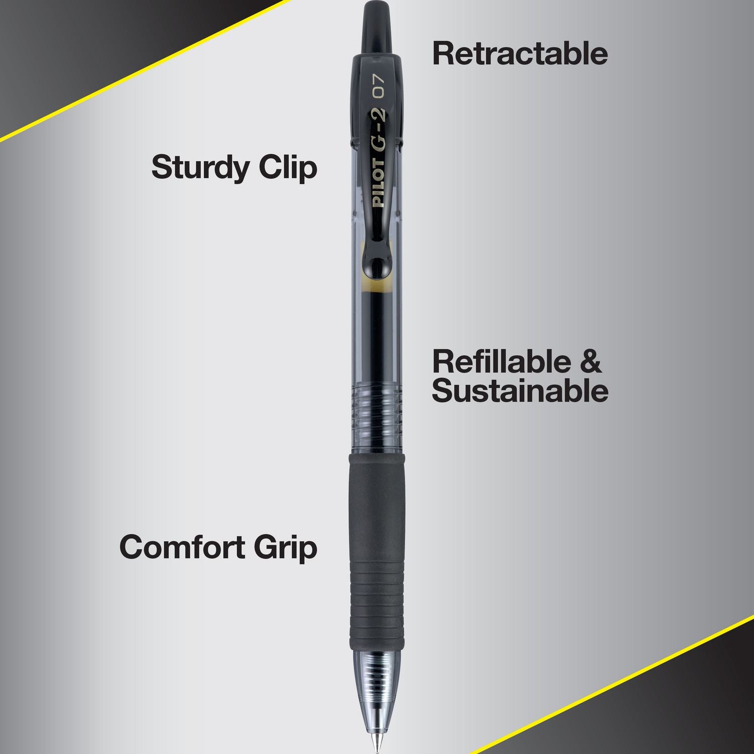 Pilot Premium Gel Ink Retractable Pen, 0.7 mm Fine Point, Refillable, Assorted Ink, 10 Pack