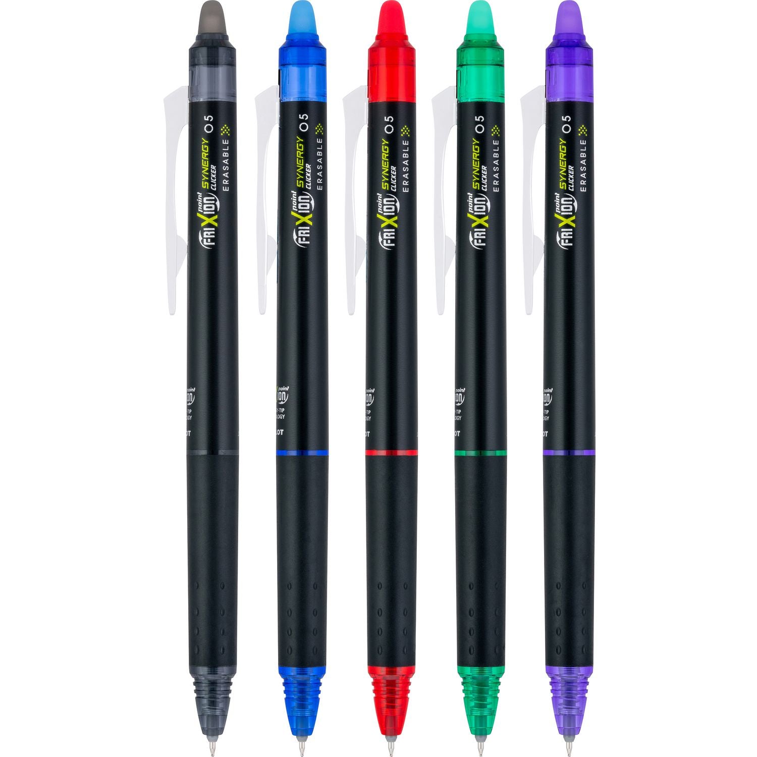 FriXion Erasable Gel Pens, 0.5 mm Extra Fine, Retractable, Assorted Ink, 5 Pack