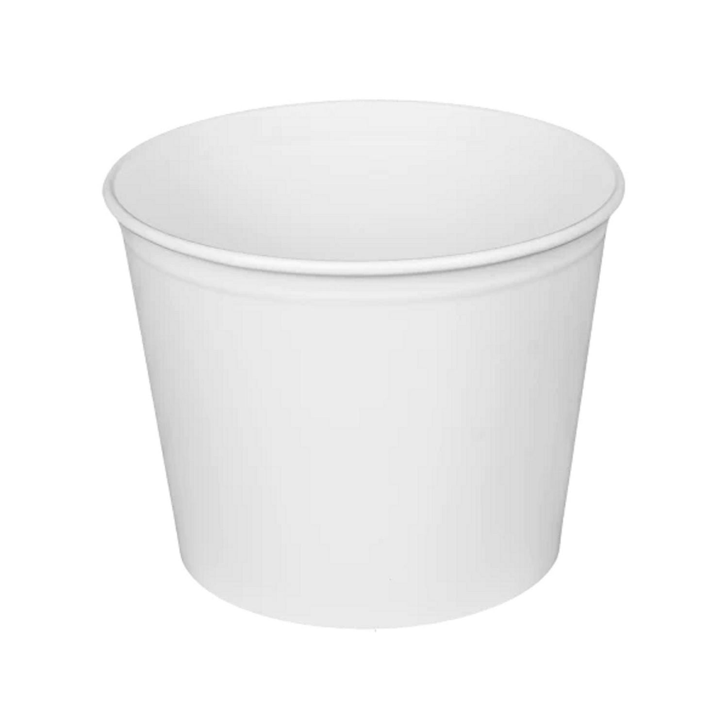 Food Bucket with Lid, 85 oz, 7.36" Diameter x 6" h, White, Paper, 180/Carton