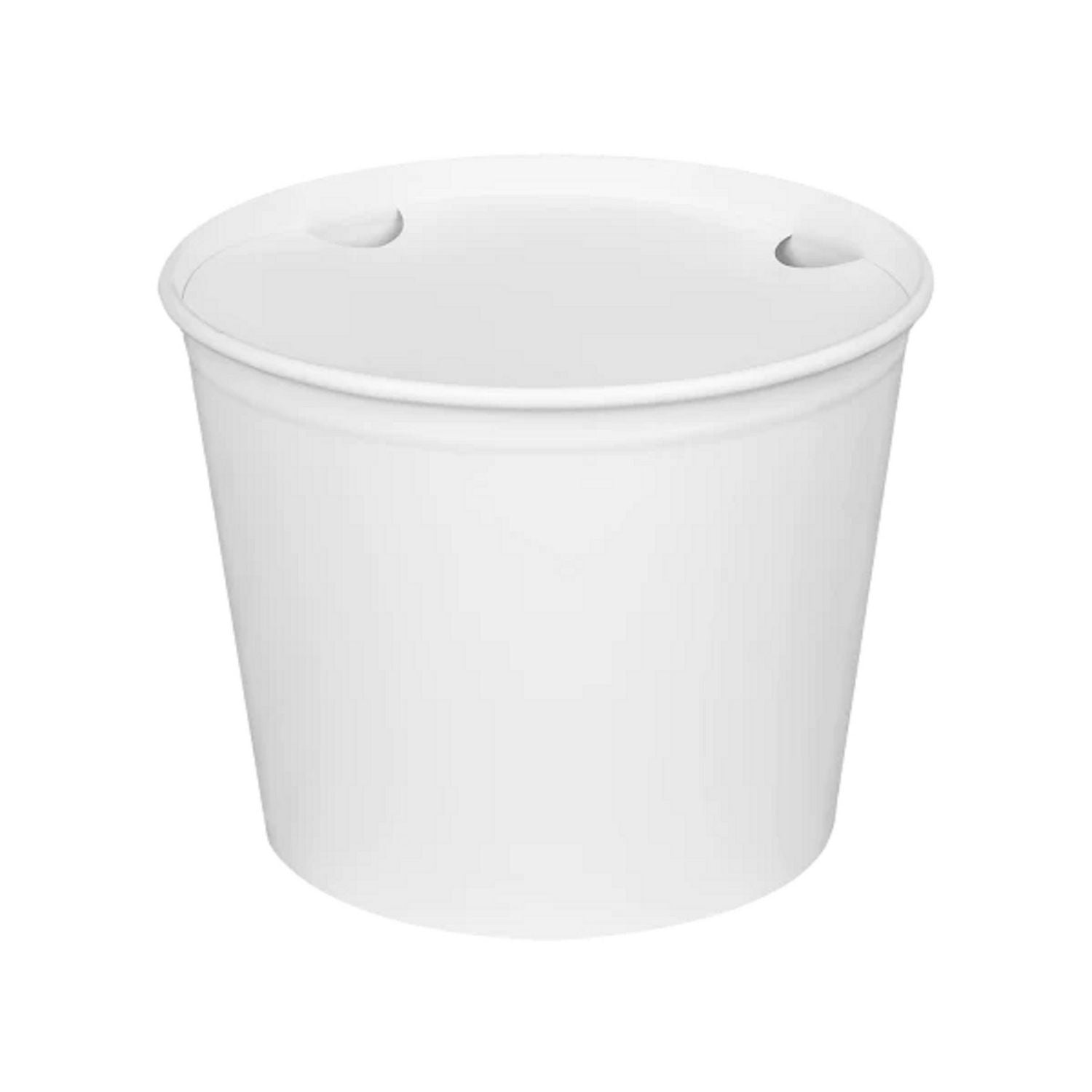 Food Bucket with Lid, 85 oz, 7.36" Diameter x 6" h, White, Paper, 180/Carton