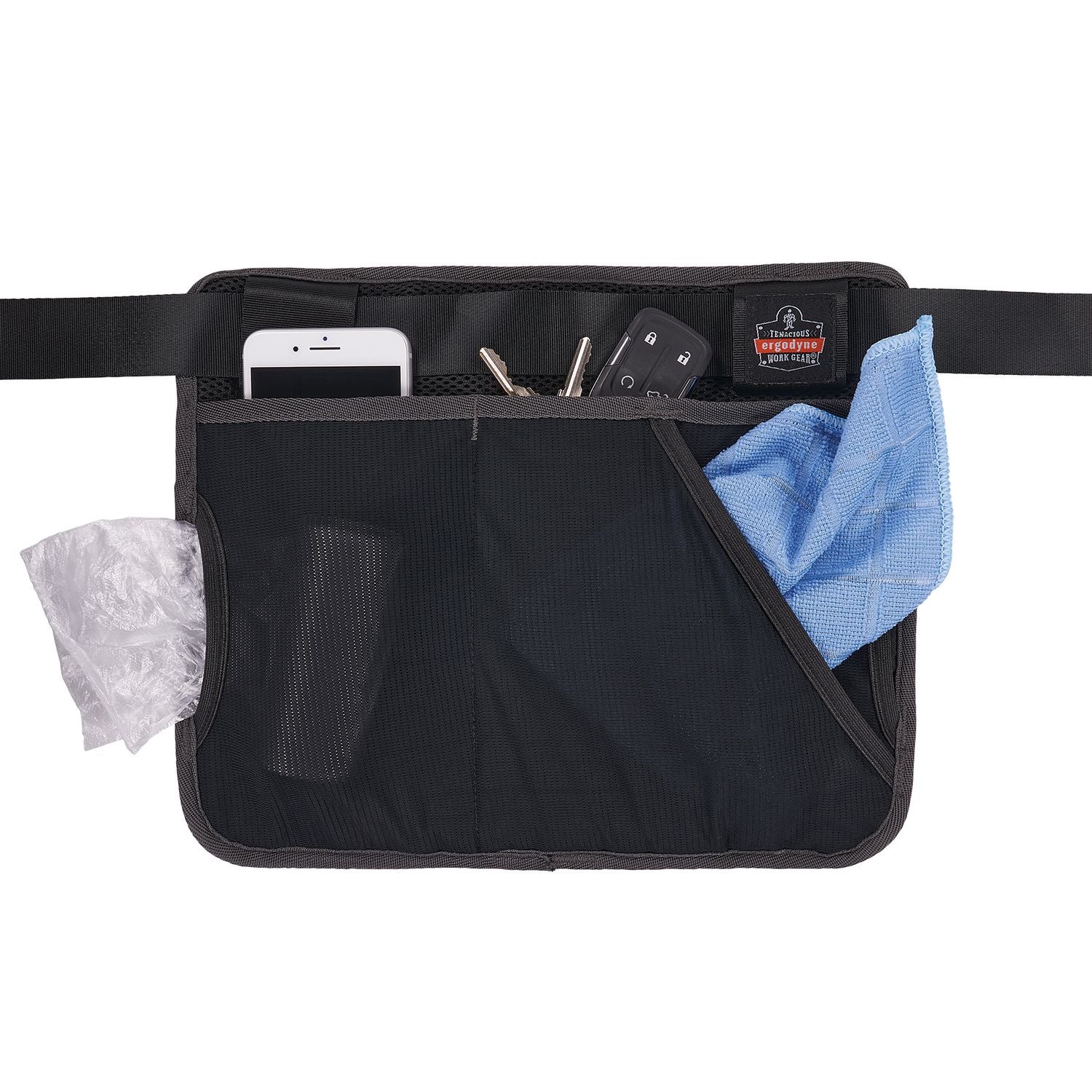 Water Resistant Exterior, Abrasion Resistant Exterior, Water Proof, Water Resistant, Abrasion Resistant - Mesh, Nylon, Polyester Body - Waistband, Belt Clip, Ring - 13.5" Height x 11" Width - 1 Each