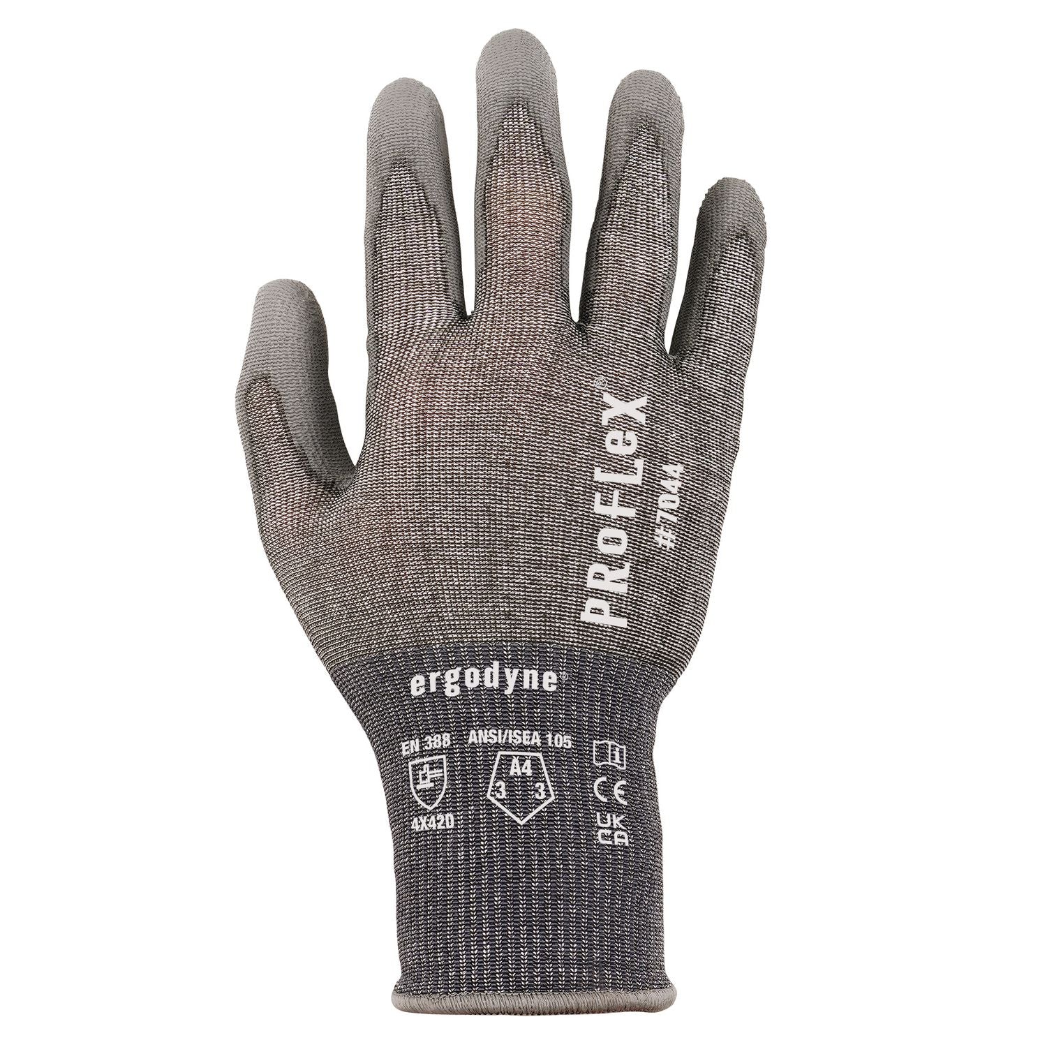 ProFlex 7044 ANSI A4 PU Coated CR Gloves, Gray, X-Small, Pair
