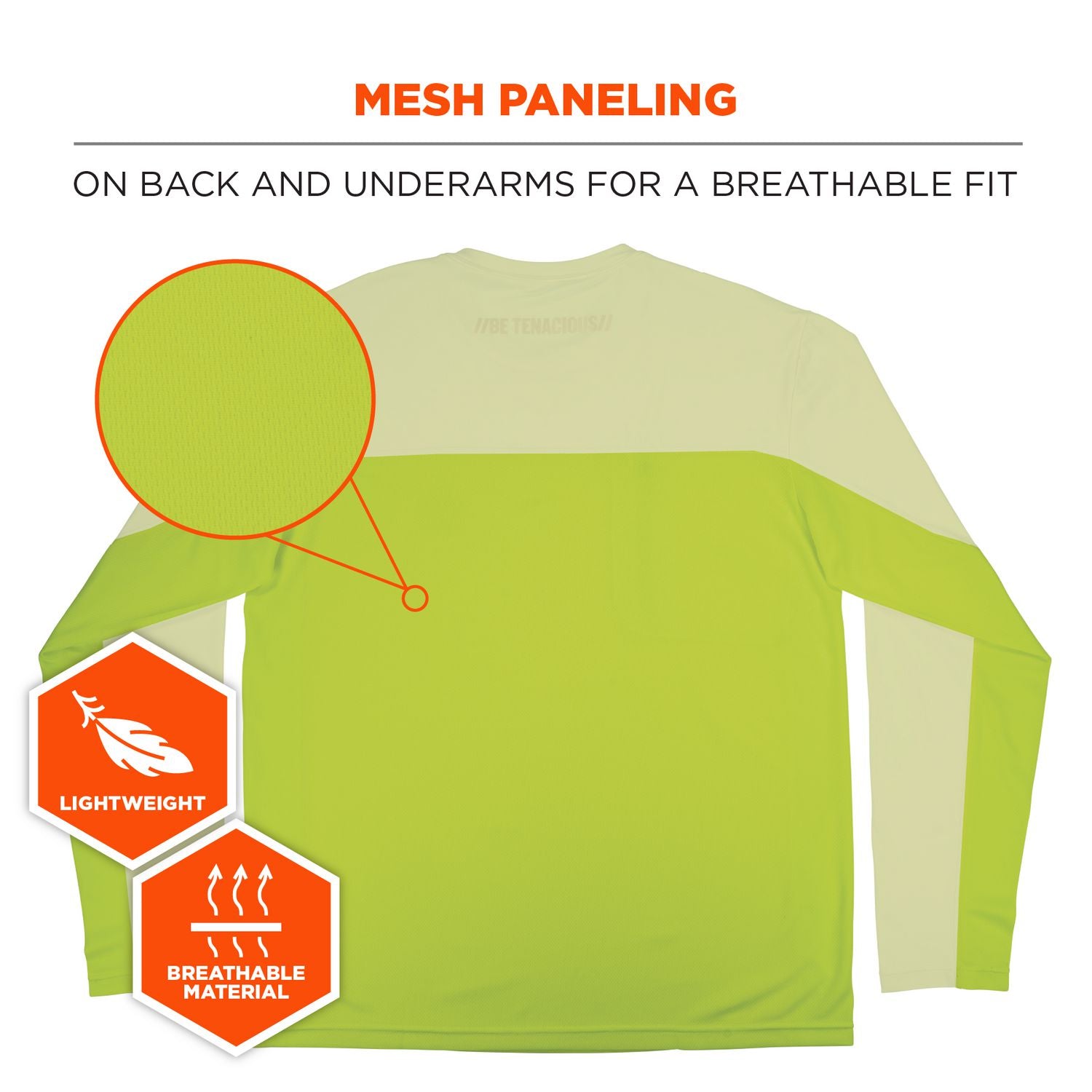 Ergodyne 6689 Cooling Long-Sleeve Shirts - 2XL Size - Fabric, MicroFiber, Polyester, Spandex - Lime