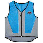 Ergodyne Chill-Its 6667 Wet Cooling Vest, 4-Xtra Large, Blue, Zipper Closure, Nylon/Polyester/Spandex/PVA, Machine Washable, Breathable, Lightweight, 1 Each