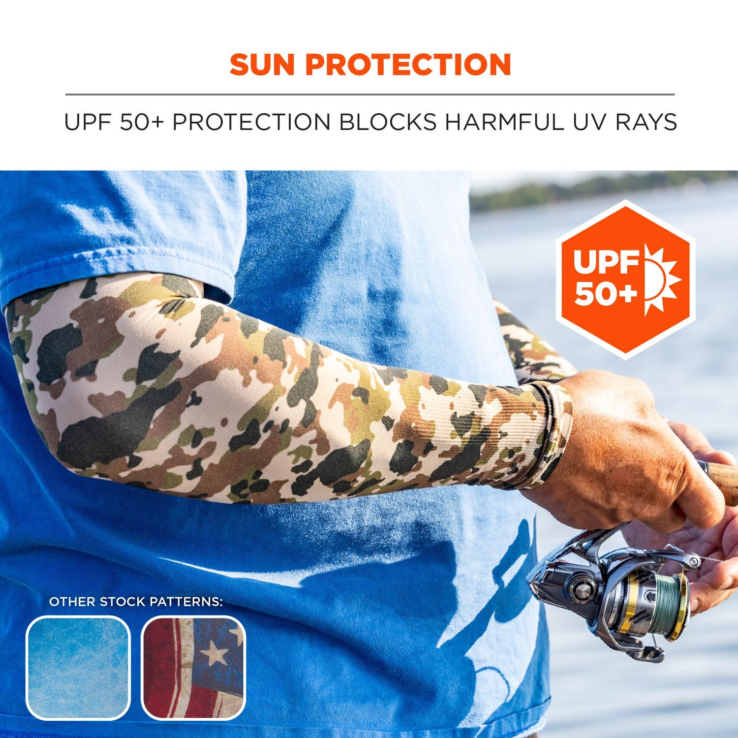 Ergodyne 6695 Sun Protection Arm Sleeves, Blue, UV Protection, Moisture Wicking, Stretchable, Machine Washable, XL/XXL, 2 per Pair