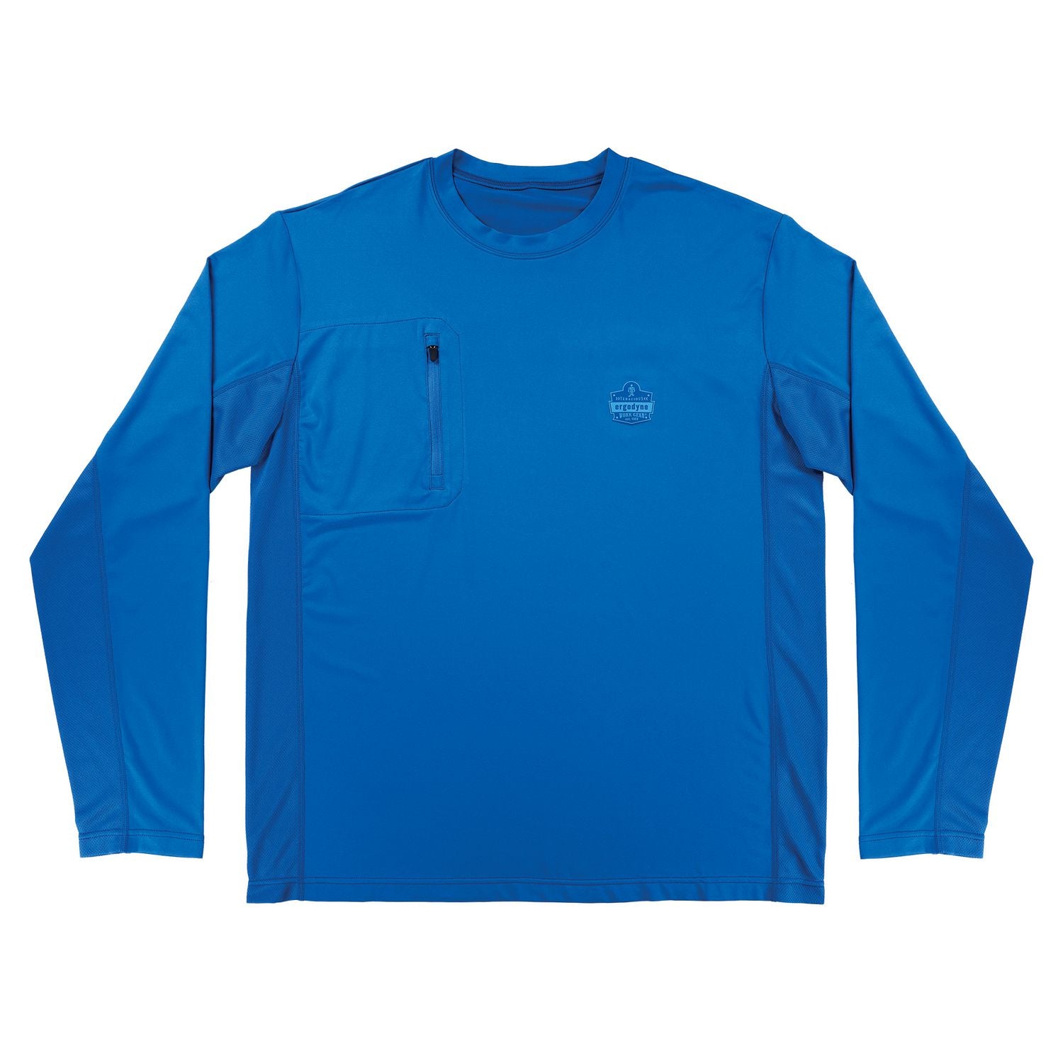Ergodyne 6689 Cooling Long-Sleeve Shirts - 2XL Size - Fabric, MicroFiber, Polyester, Spandex - Blue
