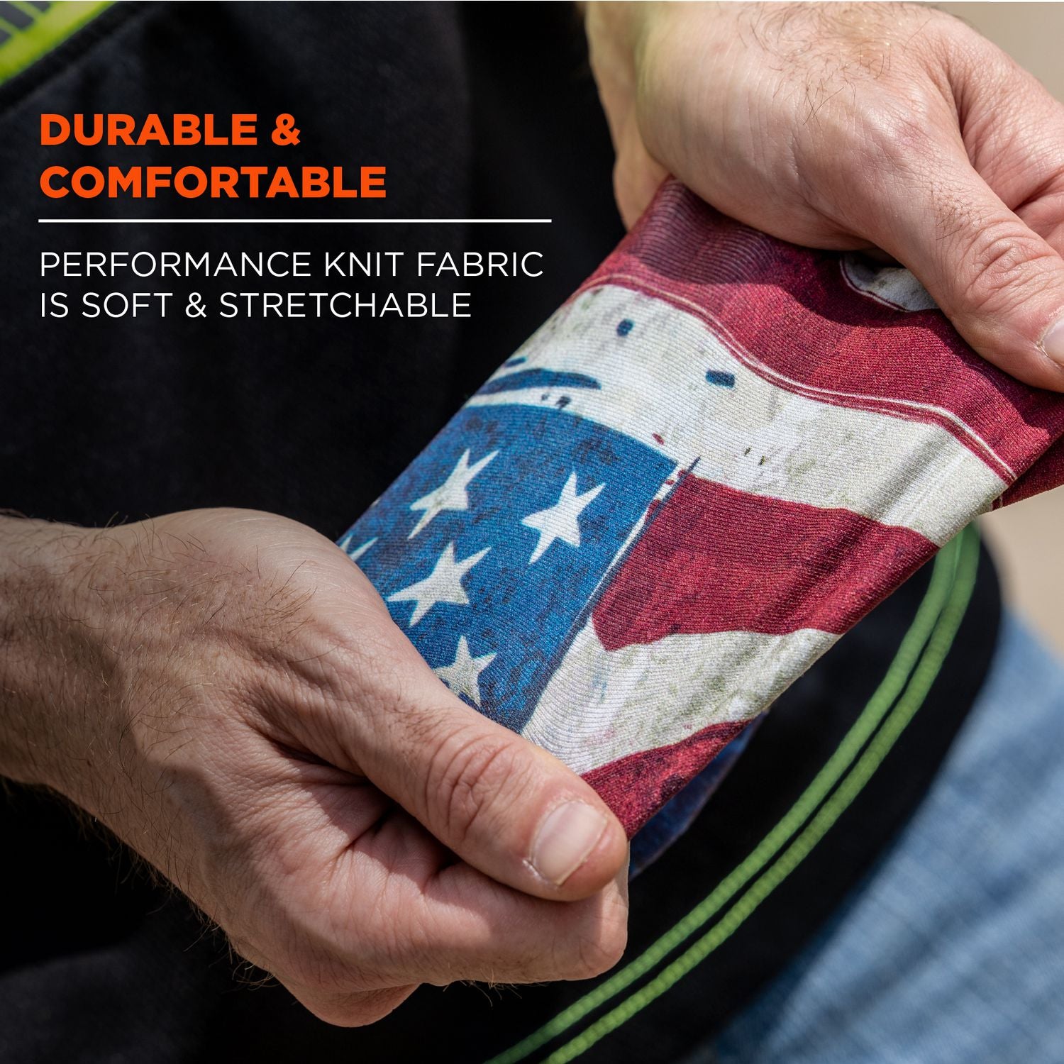 Ergodyne 6695 Sun Protection Arm Sleeve, American Flag, Medium/Large, Stretchable, Comfortable, Moisture Wicking, Anti-odor, Machine Washable, UV Protection, 1 Each