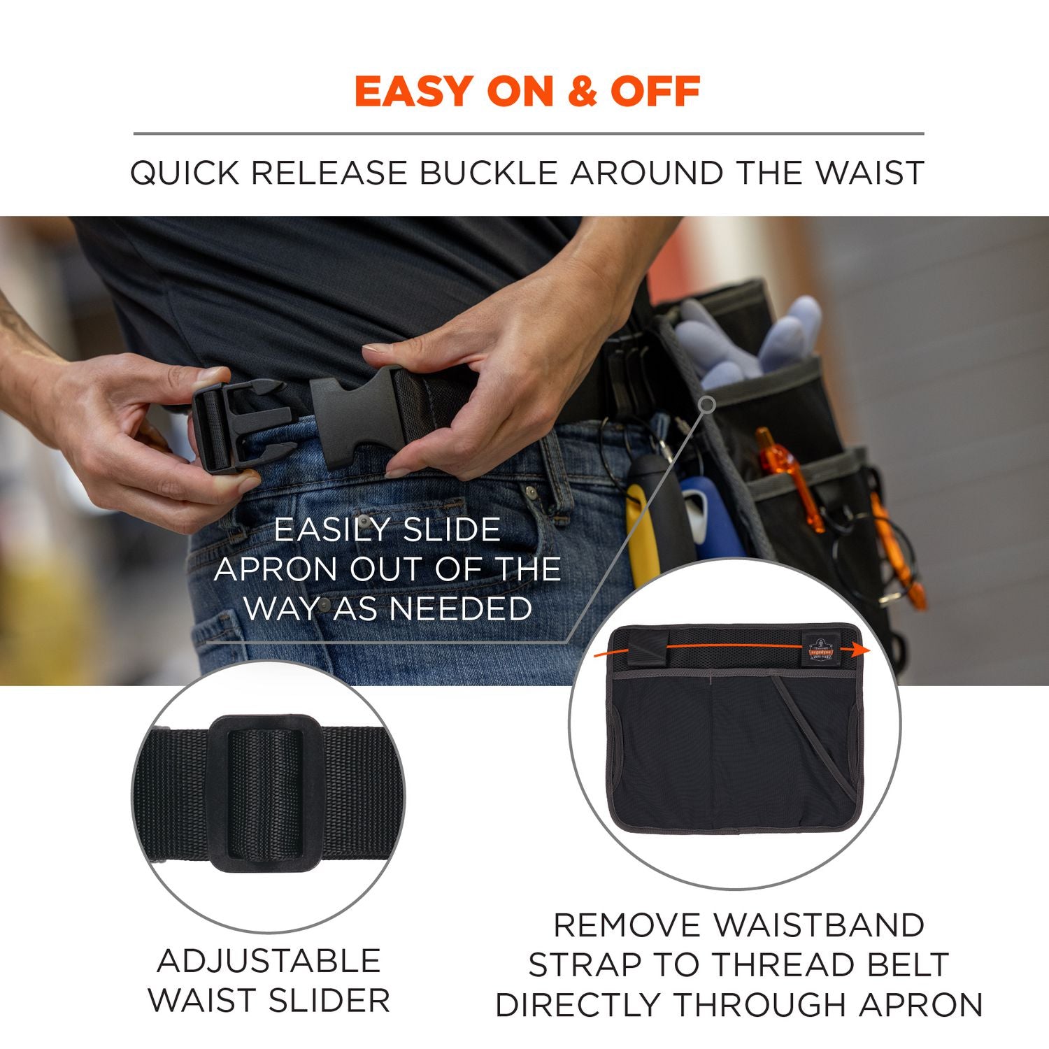 Water Resistant Exterior, Abrasion Resistant Exterior, Water Proof, Water Resistant, Abrasion Resistant - Mesh, Nylon, Polyester Body - Waistband, Belt Clip, Ring - 13.5" Height x 11" Width - 1 Each